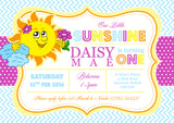 You Are My Sunshine Party Invitations - Boy Girl Unisex Joint Birthday Invites Boy Girl Joint Party Twins Unisex Printed