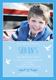 Birds Butterflies Stars Photo Party Invitations - Boy Girl Unisex Joint Birthday Twin Invites Boy Girl Joint Party Twins Unisex Printed ~ QUANTITY DISCOUNT AVAILABLE - YellowBlossomDesignsLtd