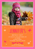 Birds Butterflies Stars Photo Party Invitations - Boy Girl Unisex Joint Birthday Twin Invites Boy Girl Joint Party Twins Unisex Printed ~ QUANTITY DISCOUNT AVAILABLE - YellowBlossomDesignsLtd