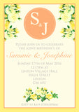 Birthday Party Invitations - Boy Girl Unisex Joint Birthday Invites Boy Girl Joint Party Twins Unisex Printed ~ QUANTITY DISCOUNT AVAILABLE