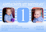 Children's Kids Child Birthday Invitations Boy Girl Joint Party Twins Unisex Printed - Multiple Printed Photos ONE First 1st Birthday Baby ~ QUANTITY DISCOUNT AVAILABLE