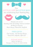 Our Little Lady Gentleman - Christening Invitations Joint Boy Girl Unisex Twins Baptism Naming Day Ceremony Celebration Party ~ QUANTITY DISCOUNT AVAILABLE