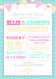 Board Bunting - Christening Invitations Boy Girl Unisex Twins Baptism Naming Day Ceremony Celebration Party ~ QUANTITY DISCOUNT AVAILABLE - YellowBlossomDesignsLtd