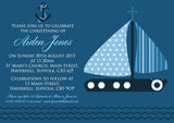 Boat Nautical Celebration Party - Christening Invitations Joint Boy Girl Unisex Twins Baptism Naming Day Ceremony Celebration Party ~ QUANTITY DISCOUNT AVAILABLE - YellowBlossomDesignsLtd