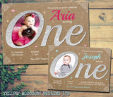 Gorgeous Invitations Premium Photo Cards ONE First Birthday 1st Boy Girl