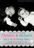 Birthday Party Invitations Multicolour Boy Girl Twins