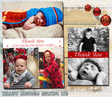 Personalised Folded Flat Christmas Thank You Photo Cards Family Child Kids ~ QUANTITY DISCOUNT AVAILABLE
