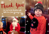 Rustic Personalised Photo Christmas Thank You Cards Printed High Quality