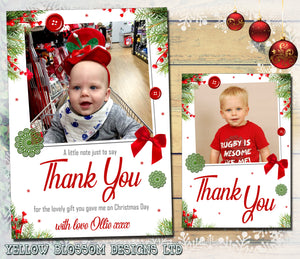 Thank You Cards With Photo Christmas Festive