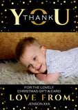 Thank You Cards With Photo Christmas Gold Classic Effect Printed