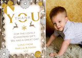 Rustic Thank You Cards With Photo Christmas Xmas
