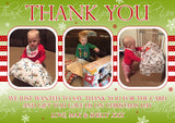 3 Photos Personalised Folded Flat Christmas Thank You Photo Cards Family Child Kids ~ QUANTITY DISCOUNT AVAILABLE