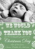 Gold Red Green Personalised Folded Flat Christmas Thank You Photo Cards Family Child Kids ~ QUANTITY DISCOUNT AVAILABLE
