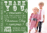 THANK YOU Personalised Folded Flat Christmas Thank You Photo Cards Family Child Kids ~ QUANTITY DISCOUNT AVAILABLE