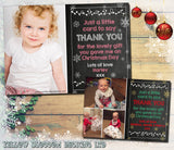 Quality Chalkboard Personalised Folded Flat Christmas Thank You Photo Cards Family Child Kids ~ QUANTITY DISCOUNT AVAILABLE