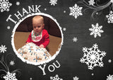 Blackboard Swirls Personalised Folded Flat Christmas Thank You Photo Cards Family Child Kids ~ QUANTITY DISCOUNT AVAILABLE