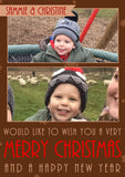 Wishing You A Merry Christmas Personalised Folded Flat Christmas Photo Cards Family Child Kids