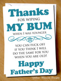 Father's Day Greetings Card ~ Funny Cheeky Rude ~ Dad Daddy