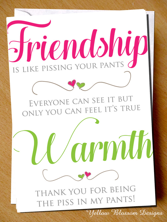 Friendship Best Mate Greeting Card ~ Blank Inside ~ Bestie BFF
