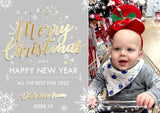 Silver Gold And White Christmas Cards With Photo