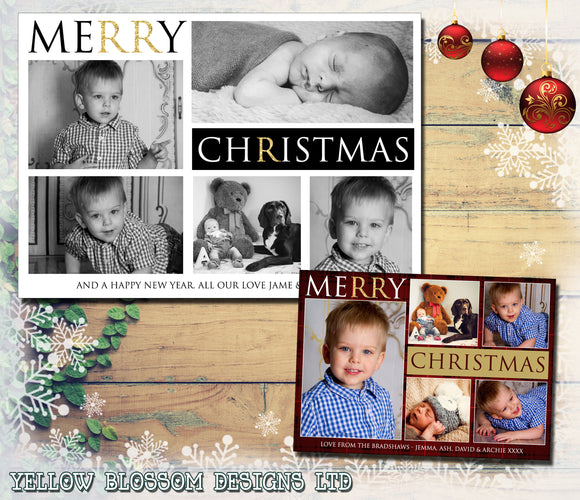Personalised Multiple Photo Christmas Greeting Card