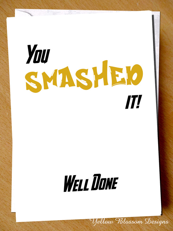 Congratulations Well Done Exam Greeting Card Graduation A Level GCSE Pass Passed You Smashed It