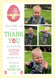 Cute Egg Joint Boy Girl Twins Photo Personalised Thank You Cards Easter ~ QUANTITY DISCOUNT AVAILABLE