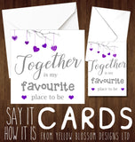 Valentines Day Card Love You Together Couple Cute Birthday Anniversary Christmas