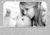 Red Green Swirls Personalised Folded Flat Christmas Photo Cards Family Child Kids