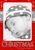 Xmas Baby Personalised Folded Flat Christmas Photo Cards Family Child Kids