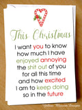 Loved Annoying You All Year ~ Couple Love Comical Christmas Card