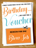 Naughty & Rude Birthday Card Voucher ~ Blowjob ~ Husband, Boyfriend, Fiance