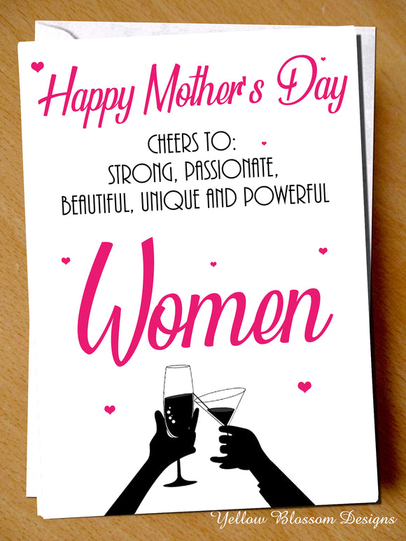Mothers Day Card Strong Woman To Woman Power Mum Stepmum Wife Adult Child Love