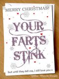 Your Farts Stink ~ Love You ~ Husband, Wife, Girlfriend, Boyfriend, Fiance