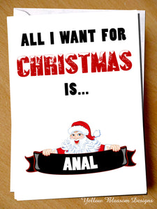 Rude Christmas Card Funny Husband Boyfriend Girlfriend Wife Partner Naughty Joke Dirty Couple Cheeky