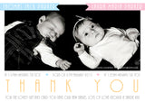 Elegant Thank You New Born Baby Birth Announcement Photo Cards Twin Personalised Bespoke ~ QUANTITY DISCOUNT AVAILABLE