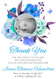 Flowers Roses New Born Baby Birth Announcement Photo Cards Personalised Bespoke ~ QUANTITY DISCOUNT AVAILABLE