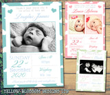 Thank You New Born Baby Birth Announcement Photo Cards Personalised Bespoke ~ QUANTITY DISCOUNT AVAILABLE