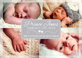 Multi Photo Card Thank You New Born Baby Birth Twin Announcement Photo Cards Personalised Bespoke ~ QUANTITY DISCOUNT AVAILABLE