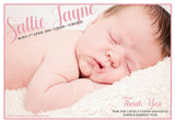 Personalised Baby Announcement Photo Thank You Cards ~ Twins Boy Girl