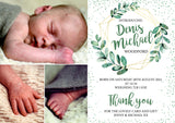 Greenery Baby Announcement Cards