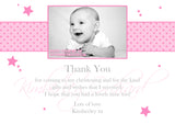 Classic Polka Dots Joint Boy Girl Twins Photo Personalised Thank You Cards Christening