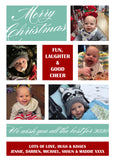 Montage Collage Photo Personalised Folded Flat Christmas Photo Cards Family Child Kids ~ QUANTITY DISCOUNT AVAILABLE