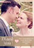 Portrait Full Photo Heart Photo Personalised Wedding Thank You Cards ~ QUANTITY DISCOUNT AVAILABLE