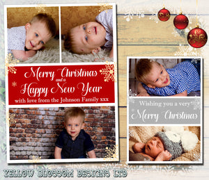 Elegant Personalised Family Christmas Photo Greeting Cards Quality ~ QUANTITY DISCOUNT AVAILABLE