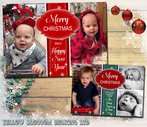 Personalised Folded Flat Christmas Quality Photo Cards Family Friends ~ QUANTITY DISCOUNT AVAILABLE