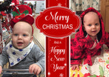 Personalised Folded Flat Christmas Quality Photo Cards Family Friends ~ QUANTITY DISCOUNT AVAILABLE