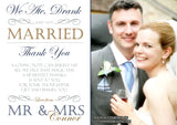 We Ate Drank And Got Married Photo Personalised Wedding Thank You Cards ~ QUANTITY DISCOUNT AVAILABLE