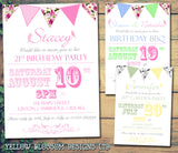 Adult Birthday Invitations Female Male Unisex Joint Party Her Him For Her - Garden Bunting Birds ~ QUANTITY DISCOUNT AVAILABLE - YellowBlossomDesignsLtd