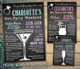 Chalk Board Final Fling Before The Ring Cocktail Glass Hen Weekend Itinerary Cards Hen Party Invites Bride To Be ~ QUANTITY DISCOUNT AVAILABLE - YellowBlossomDesignsLtd